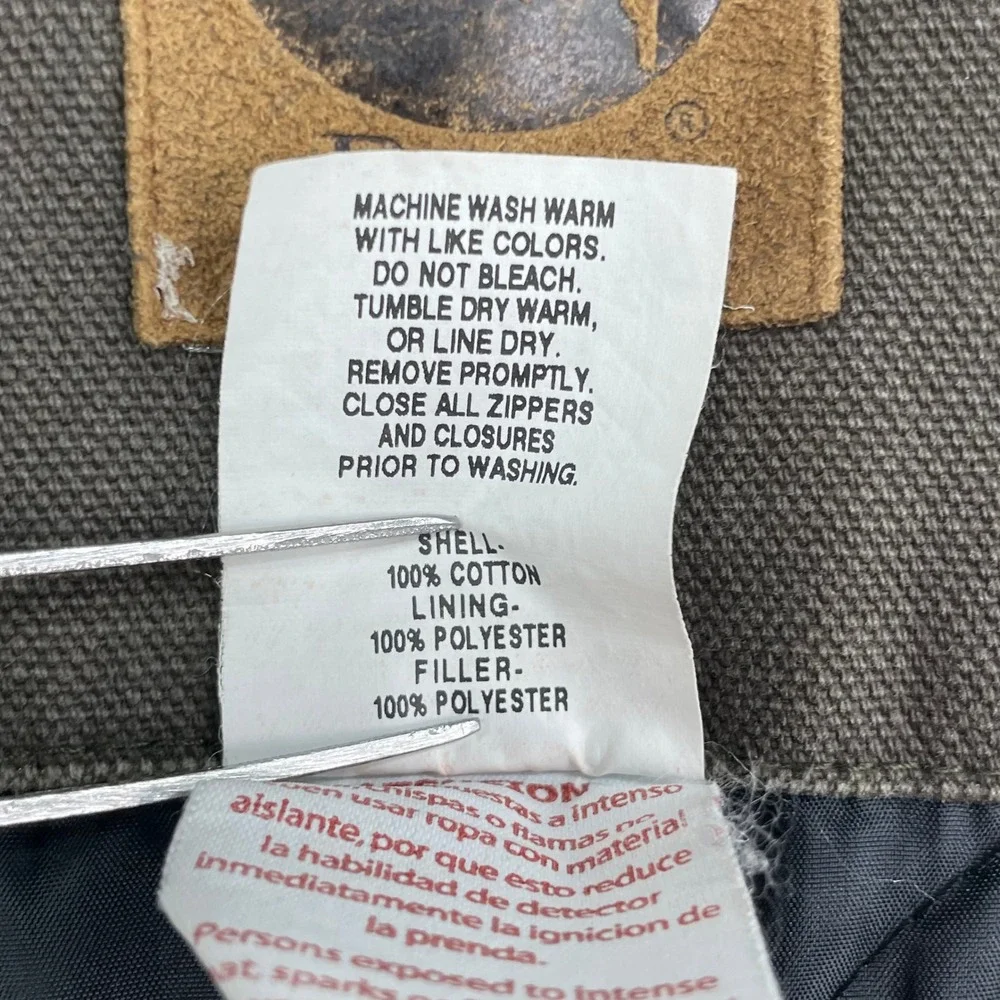Berne Insulated Bib Overalls Kids XS Olive Drab Quilted Lined Duck Canvas Linned